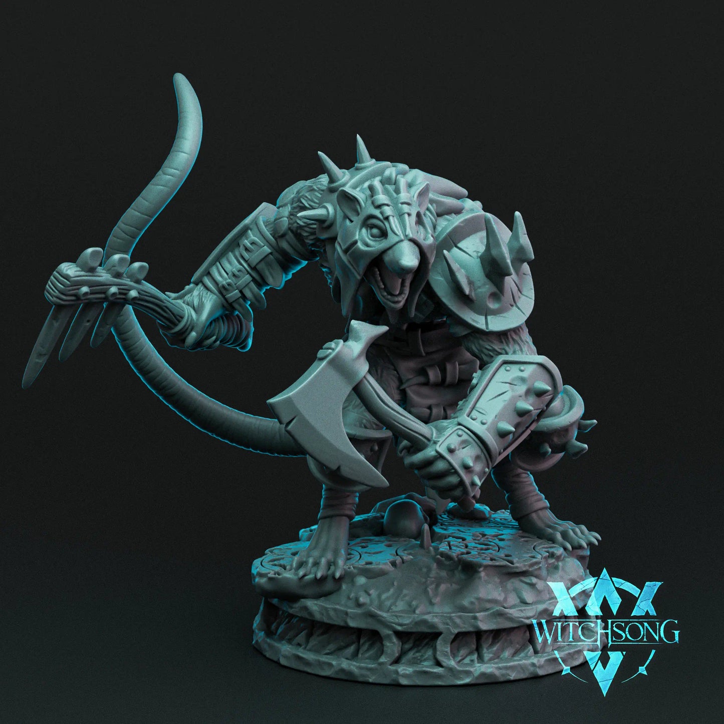 Witchsong Miniatures - Rat King's Throne - Wererat - 2 Poses - Helios3DPrinting