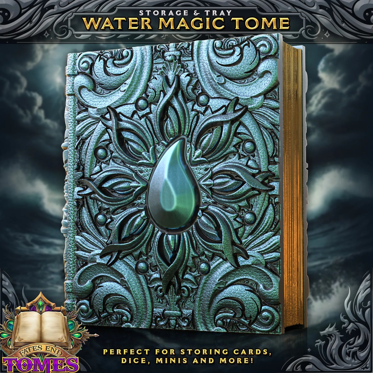 FatesEnd - Dice/Card Tome - Water Magic - DnD/TTRPG/Roleplaying/Wargames