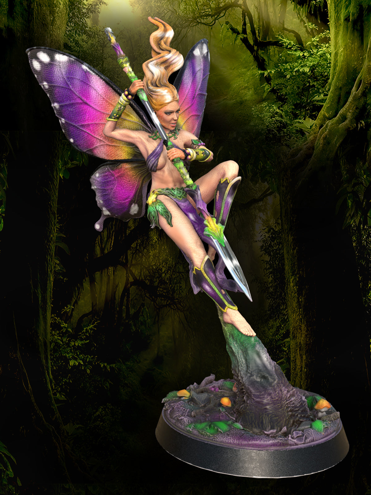 Printomancer - Winged Dryad: Lotusia - 32/75mm Pin Up/Figure/Model/Diorama