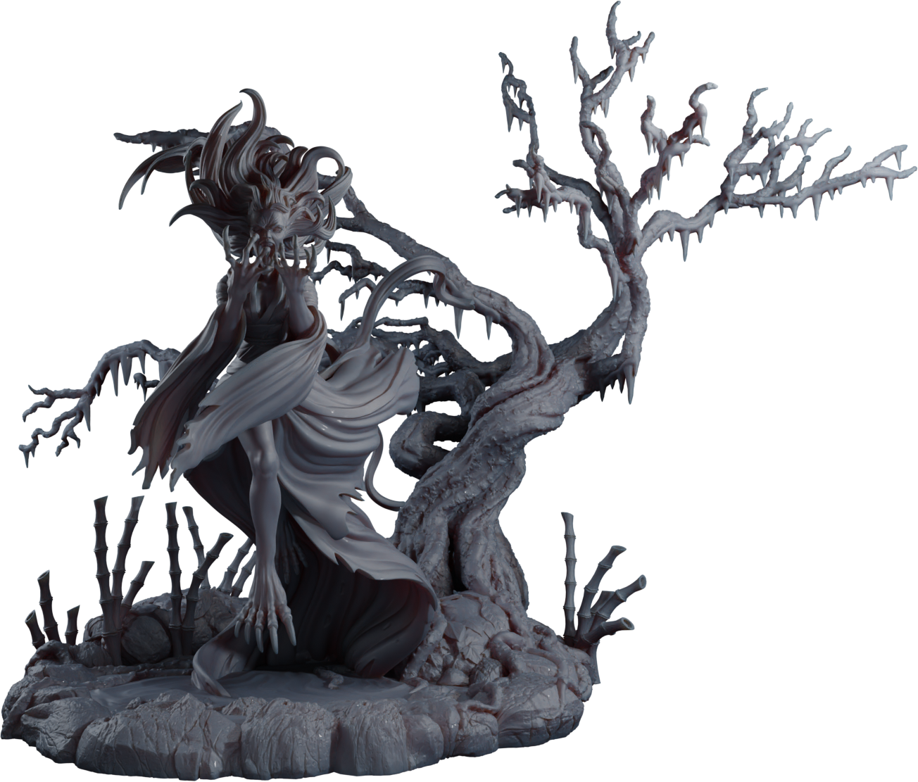 Alain Viesca - Yuki Onna (Attack) - 32/75/120mm Pin Up/Figure/Model/Diorama - Helios3DPrinting