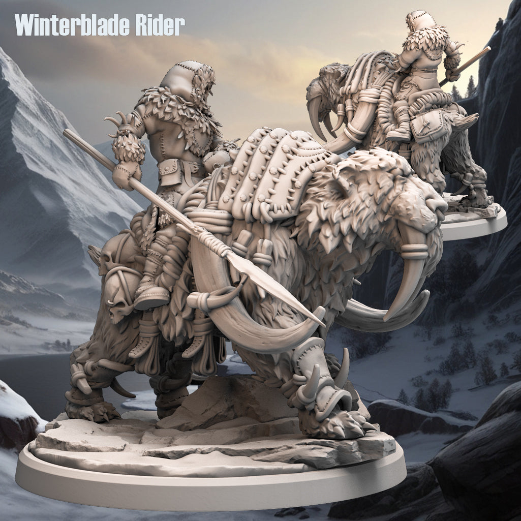 Monolith Arts - Arctic Tribes - Sabertooth Rider - DnD/TTRPG Figure/Miniature