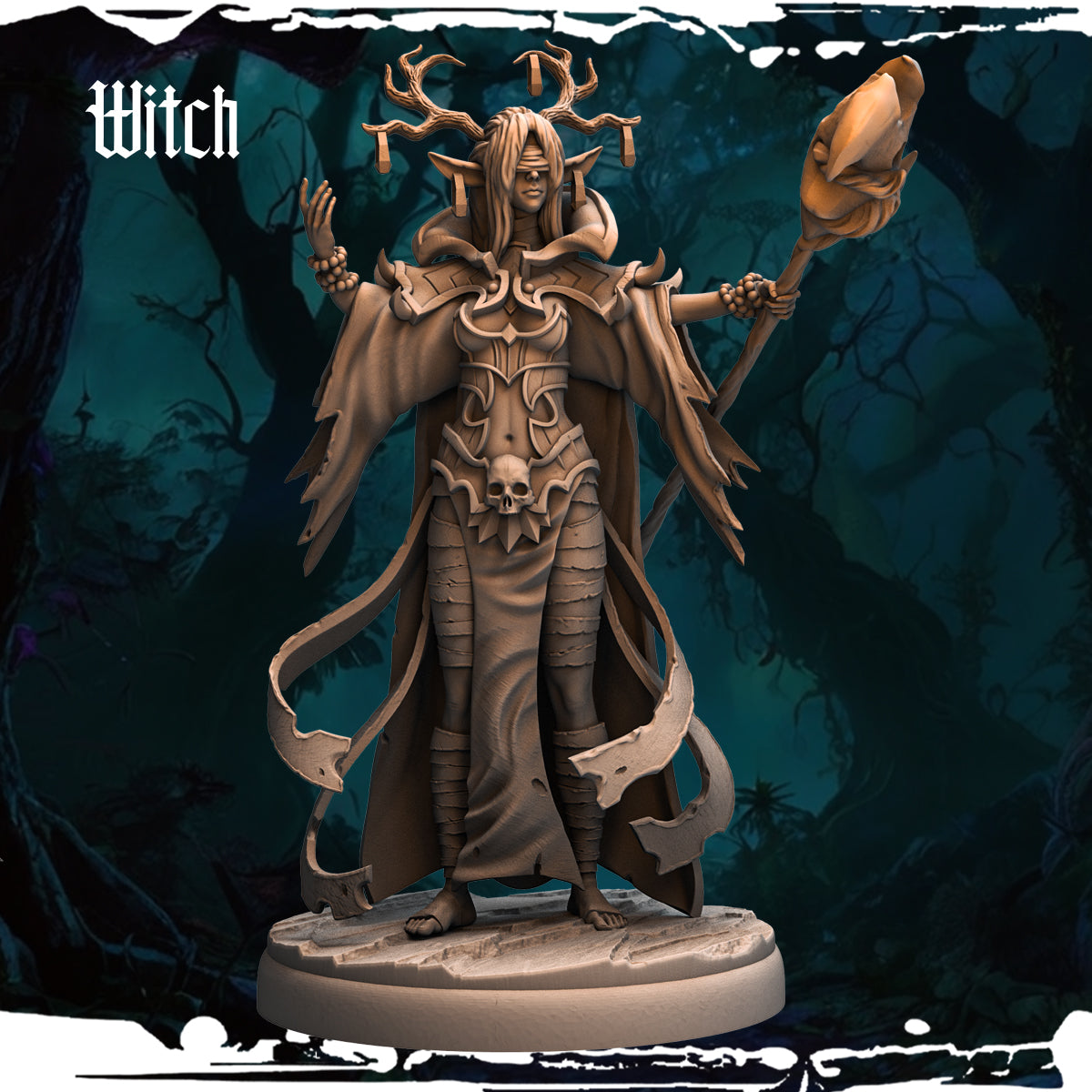 Monolith Arts - Dark Elves - Witch - DnD/TTRPG Figure/Miniature