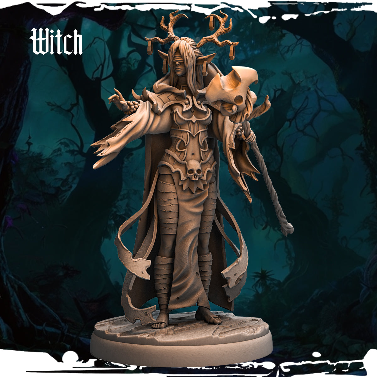 Monolith Arts - Dark Elves - Witch - DnD/TTRPG Figure/Miniature
