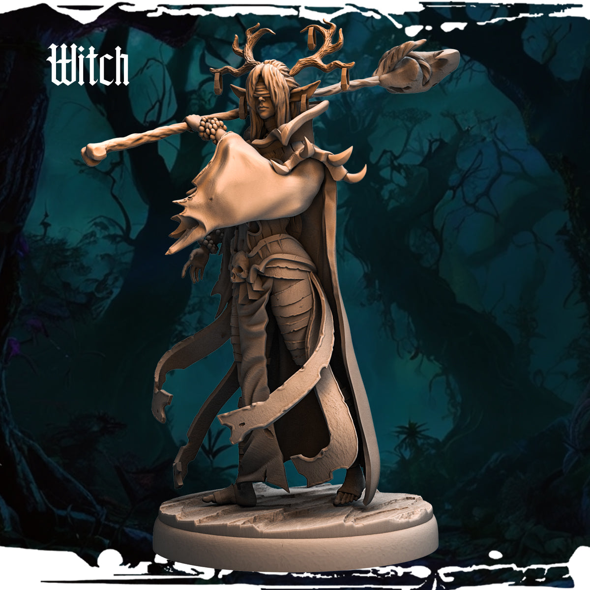 Monolith Arts - Dark Elves - Witch - DnD/TTRPG Figure/Miniature