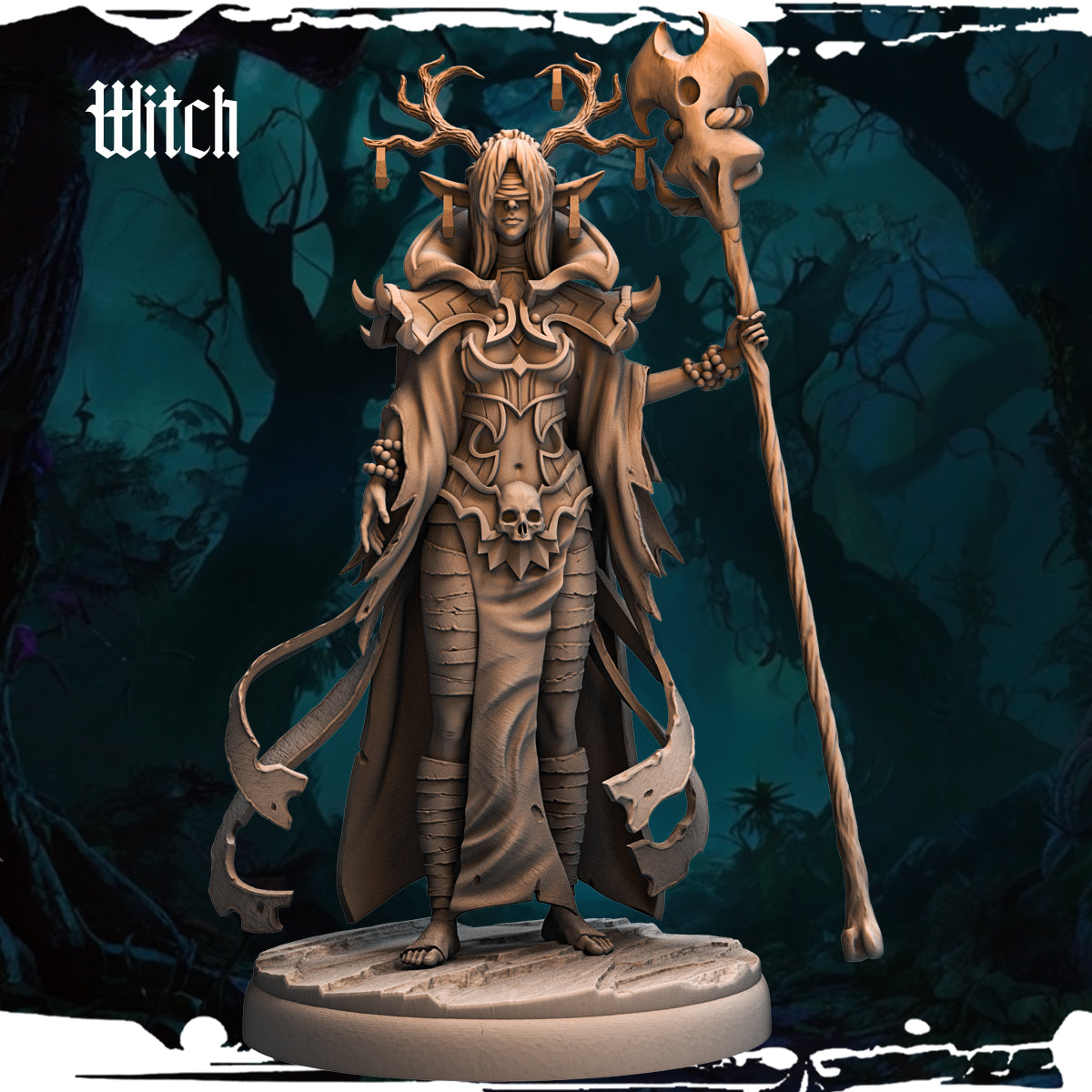 Monolith Arts - Dark Elves - Witch - DnD/TTRPG Figure/Miniature