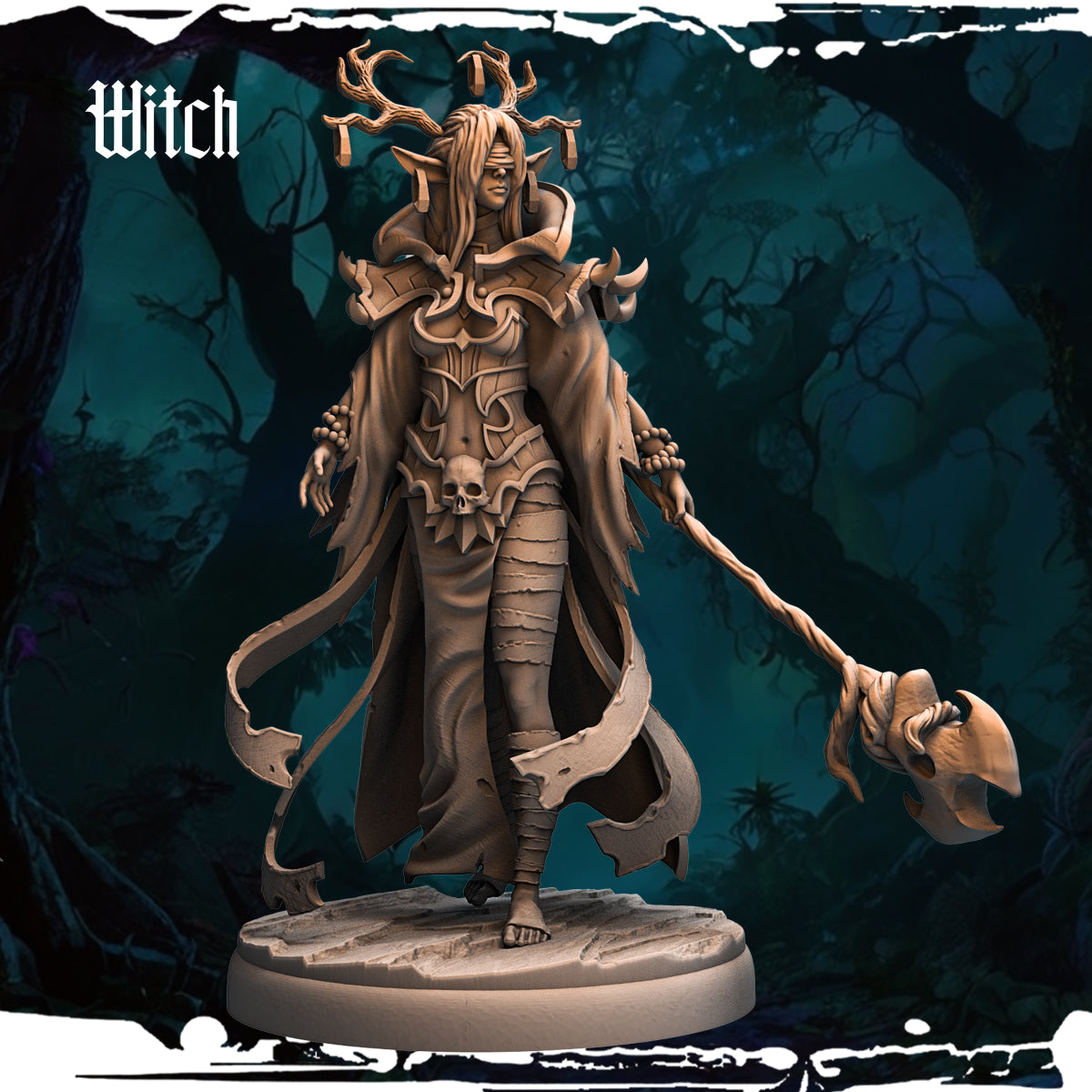 Monolith Arts - Dark Elves - Witch - DnD/TTRPG Figure/Miniature