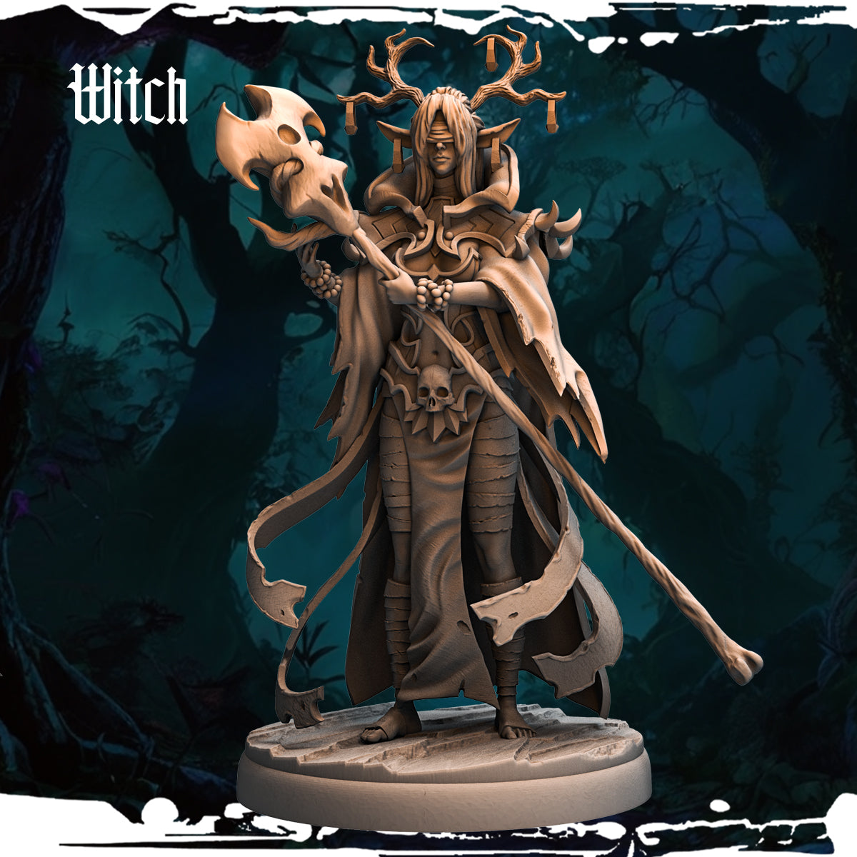 Monolith Arts - Dark Elves - Witch - DnD/TTRPG Figure/Miniature
