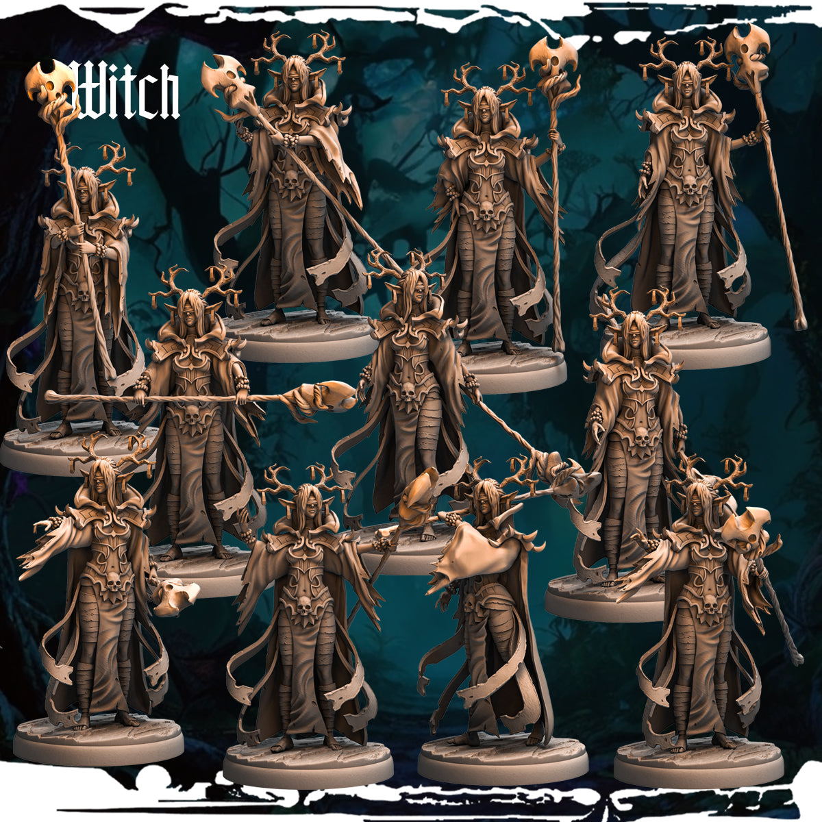 Monolith Arts - Dark Elves - Witch - DnD/TTRPG Figure/Miniature