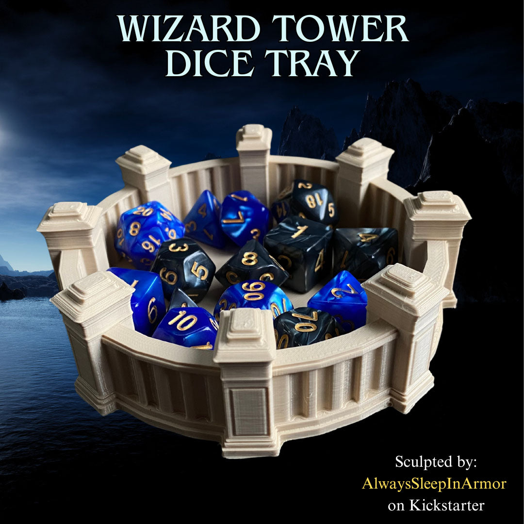 Always Sleep in Armor - Wizard Dice Tray - DnD/TTRPG/Roleplaying/Wargames - Helios3DPrinting
