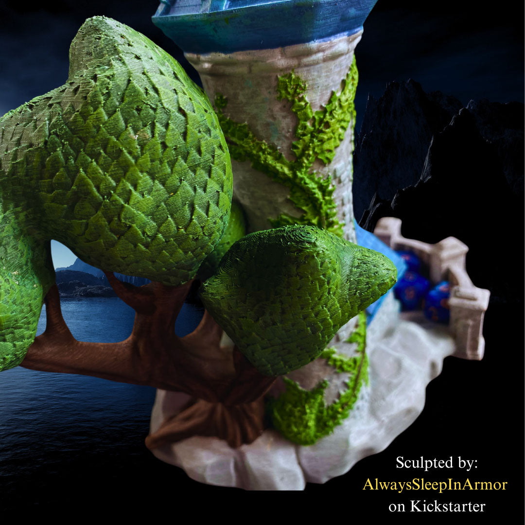Always Sleep in Armor - Wizard Dice Tower - DnD/TTRPG/Roleplaying/Wargames - Helios3DPrinting