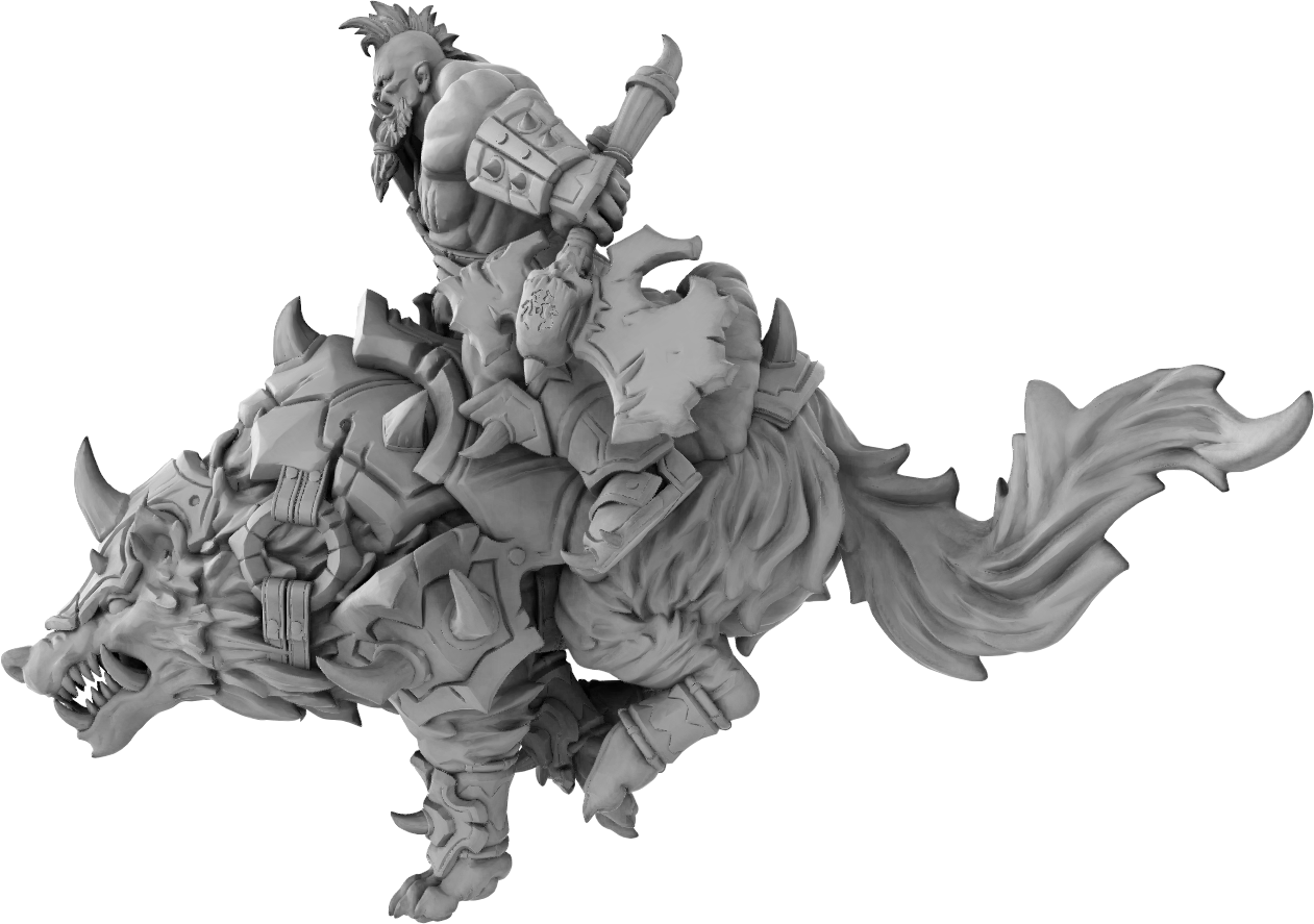 Brayan Nafarrate - Orc w/wolf #1 - DnD/TTRPG Figure/Miniature