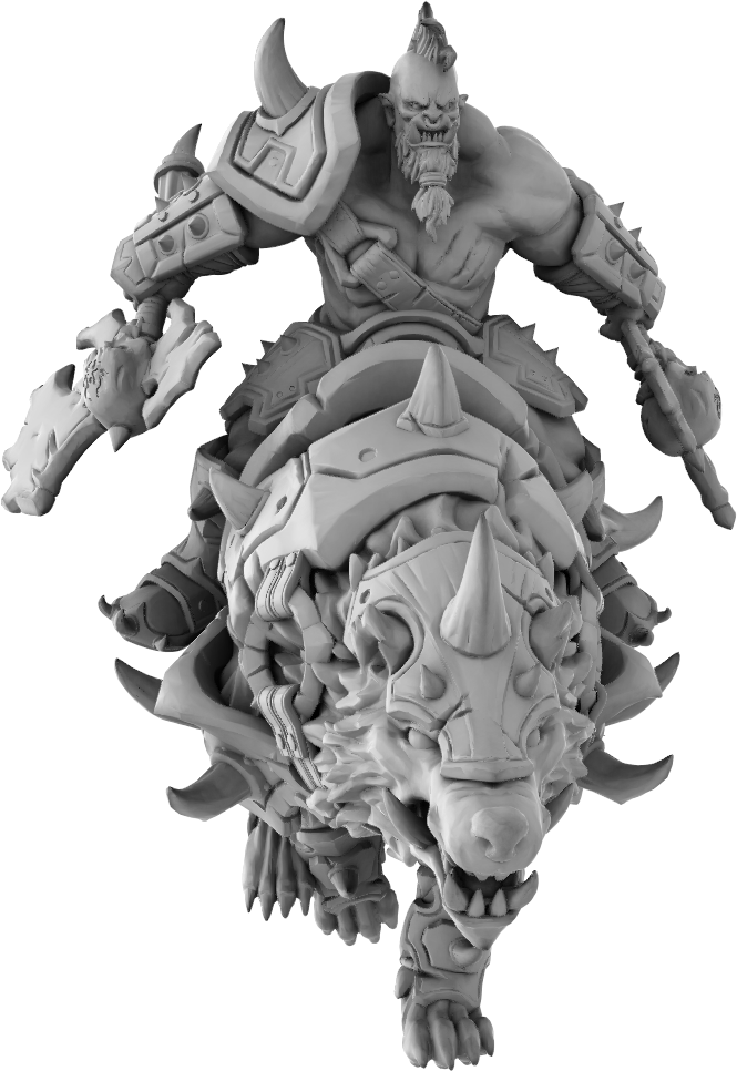 Brayan Nafarrate - Orc w/wolf #1 - DnD/TTRPG Figure/Miniature