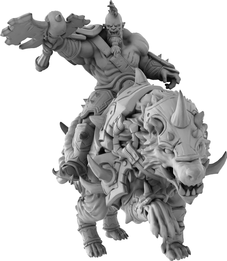 Brayan Nafarrate - Orc w/Wolf #3 - DnD/TTRPG Figure/Miniature