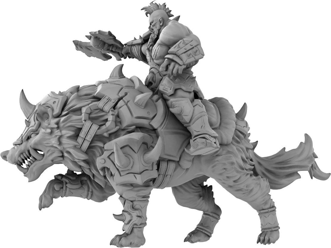 Brayan Nafarrate - Orc w/Wolf #3 - DnD/TTRPG Figure/Miniature