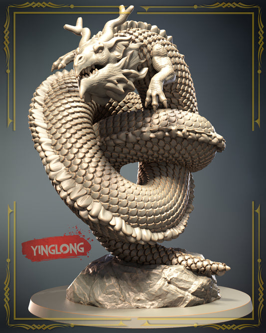 3D IPStudios - Dragons Worlds #1 - Yinglong - DnD/TTRPG Figure/Miniature - Helios3DPrinting