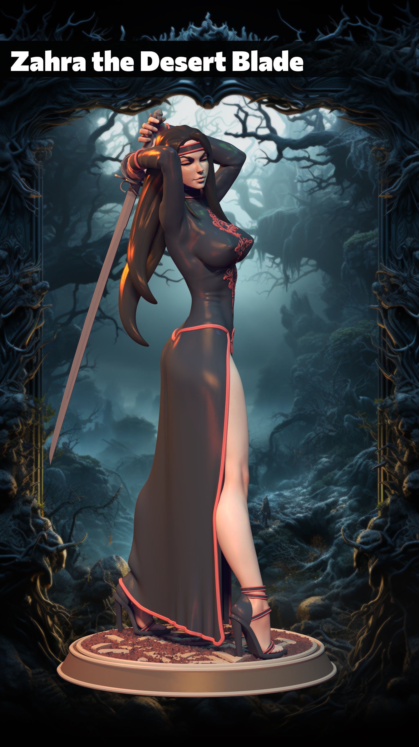 Z Kino - Enchantressess - Zhara the Desertblade - 75mm Pin Up/Figure/Model/Diorama