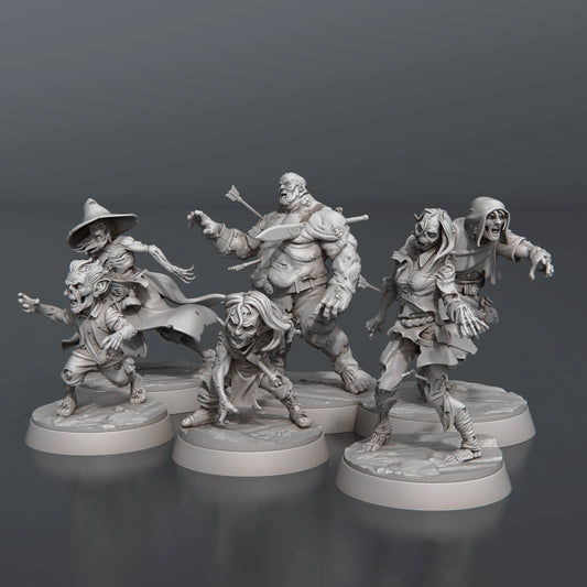 STL Miniatures - Zombies - DnD/TTRPG Figure/Miniature