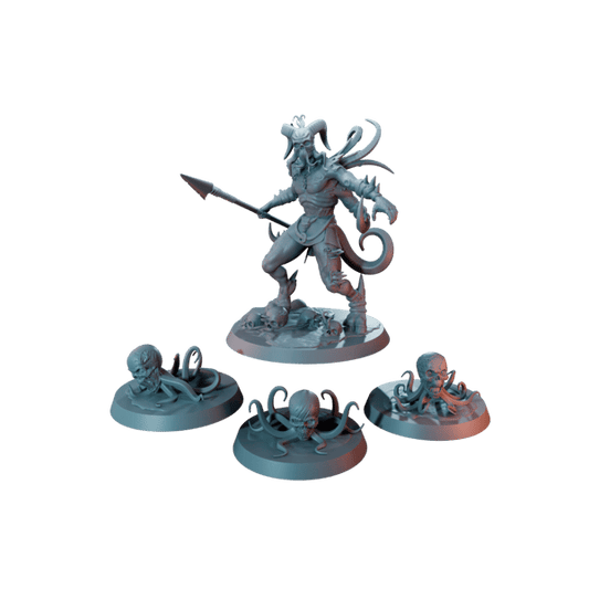 STLGobbo - Lost & Drowned - Deep Scion & 3 Minions - DnD/TTRPG Figure/Miniature