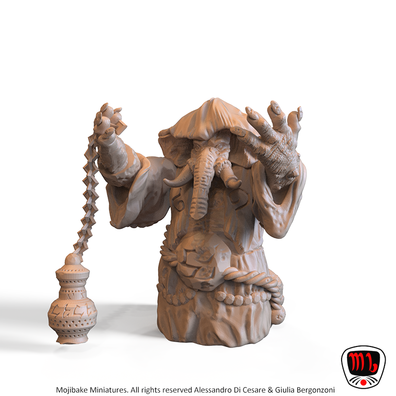 Mojibake - Cult of Chterr-Fagn - Loxodon Acolyte - DnD/TTRPG Figure/Miniature - Helios3DPrinting