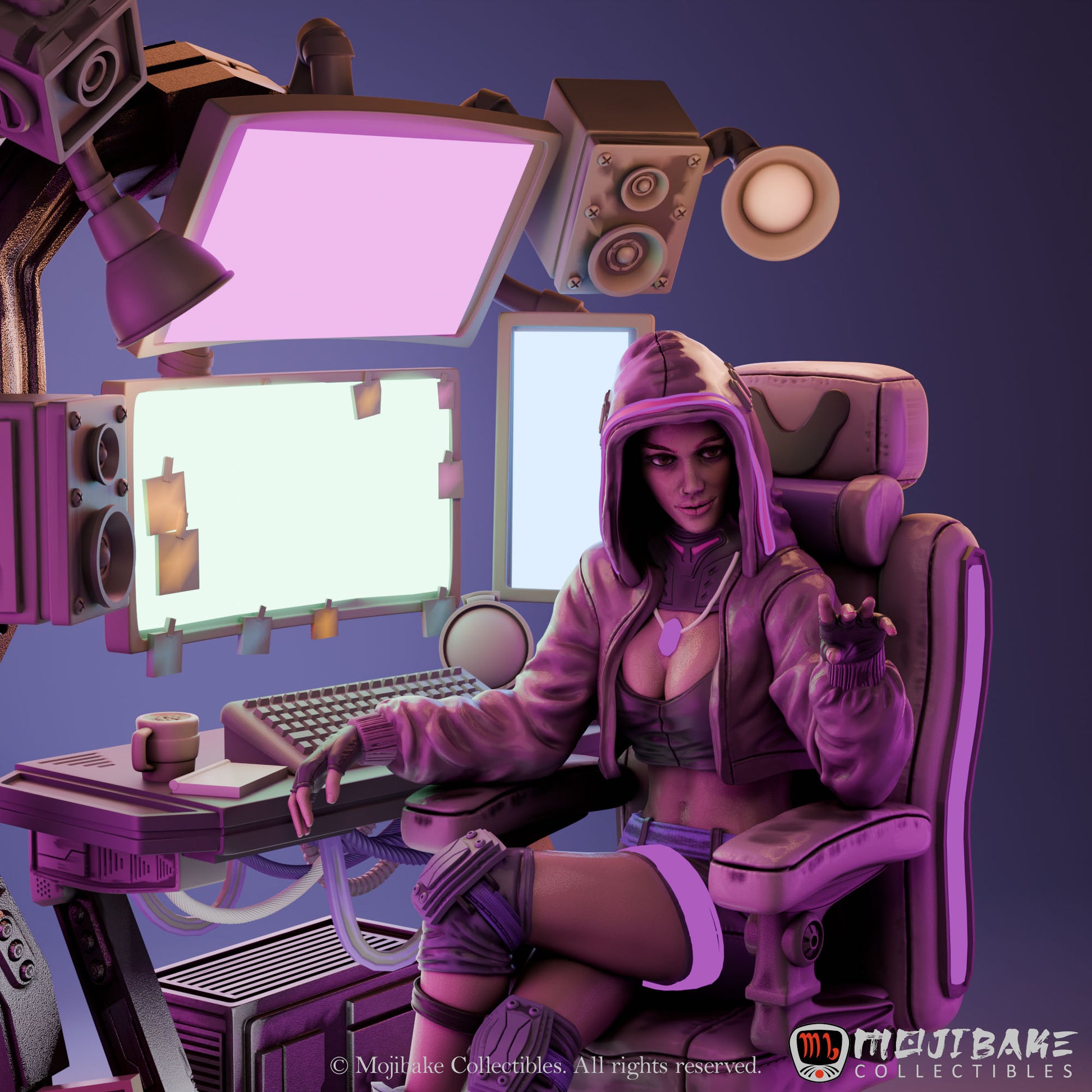 Alessandro Di Cesare - Chroma City - Ada, Cyber Sentinel - 100mm Pin Up/Figure/Model/Diorama - Helios3DPrinting