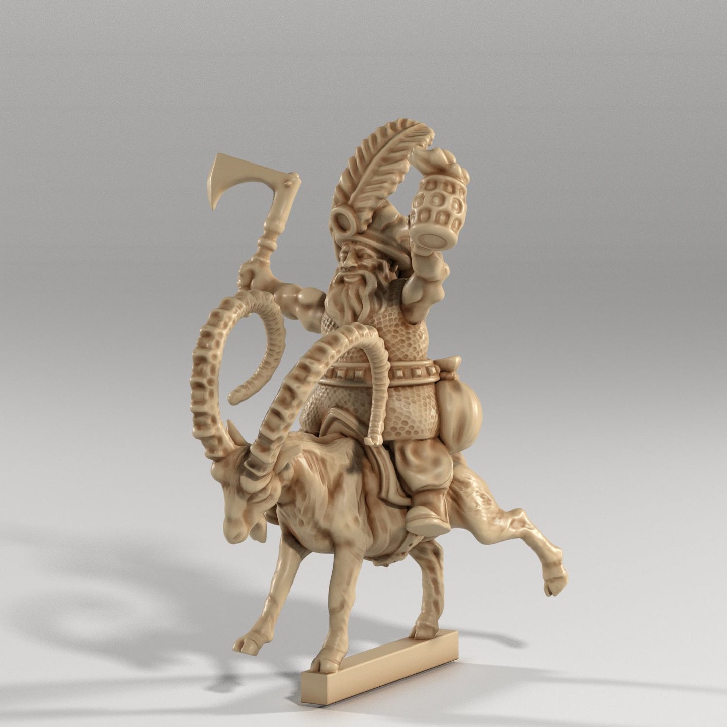 Medusa Miniatures - Adventurers - Dwarf on Goat - DnD/TTRPG/Roleplaying/Wargames
