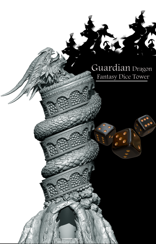 Slope3D - Guardian Dragon Dice Tower - DnD/TTRPG/Roleplaying/Wargames