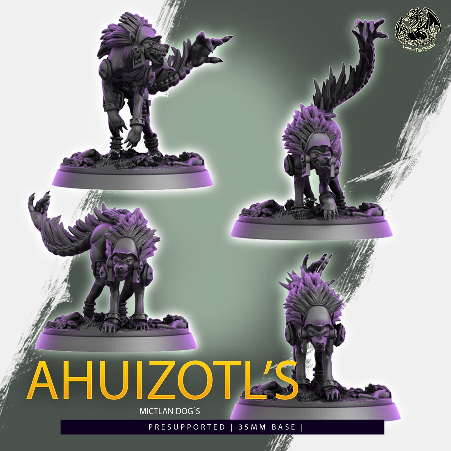 Golden Thief Studio - Ahuizotl's Mictlan Dogs - DnD/TTRPG Figure/Miniature
