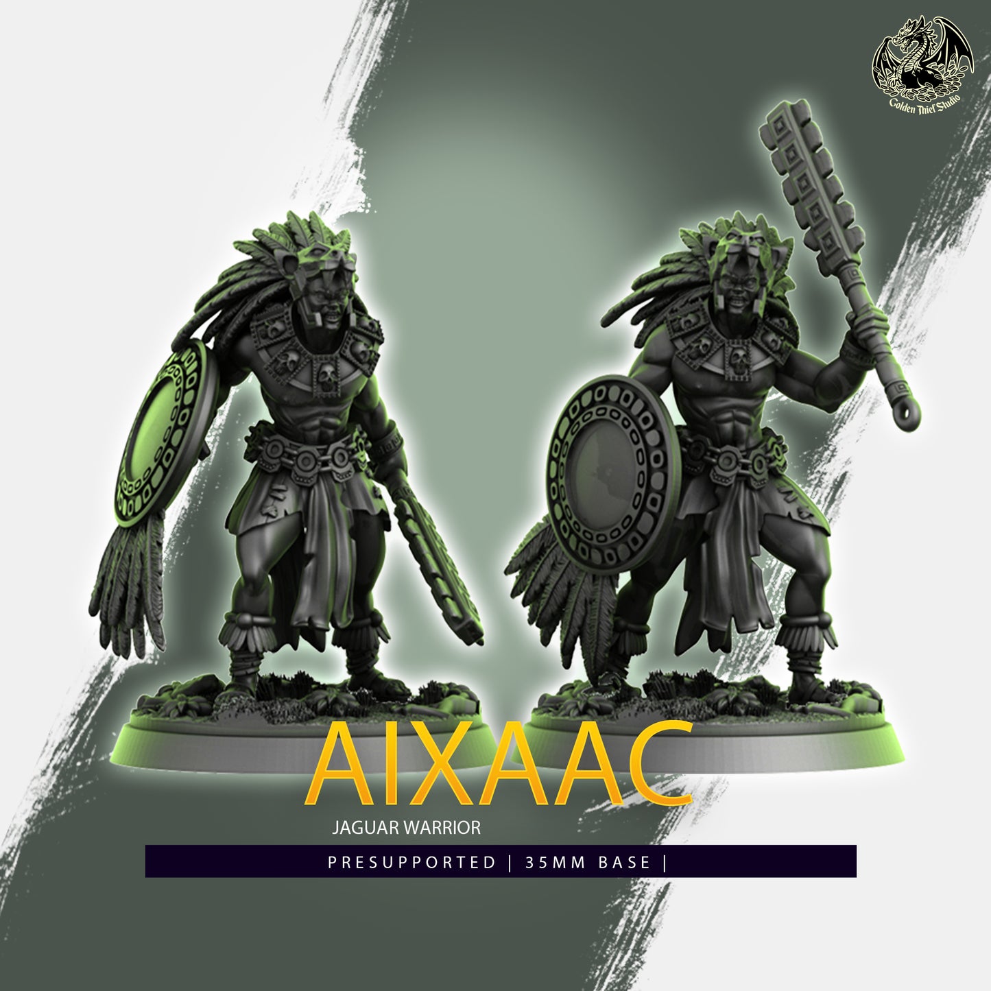 Golden Thief Studio - Aixxac, Jaguar Warrior - DnD/TTRPG Figure/Miniature
