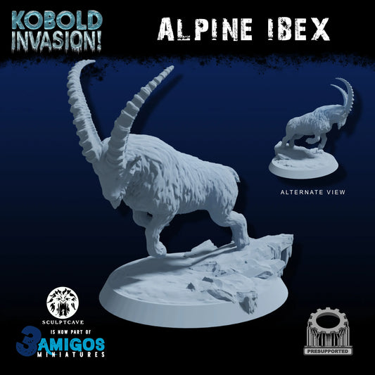 3 Amigos Miniatures - Kobold Invasion - Alpine Ibex - DnD/TTRPG Figure/Miniature - Helios3DPrinting