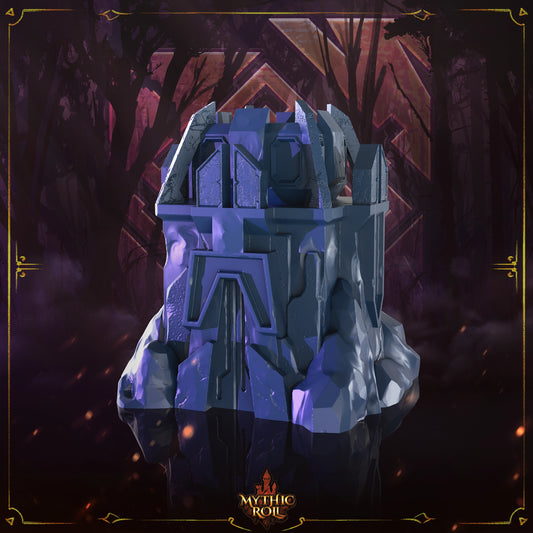 Fantasy castle model with a dark, mystical background