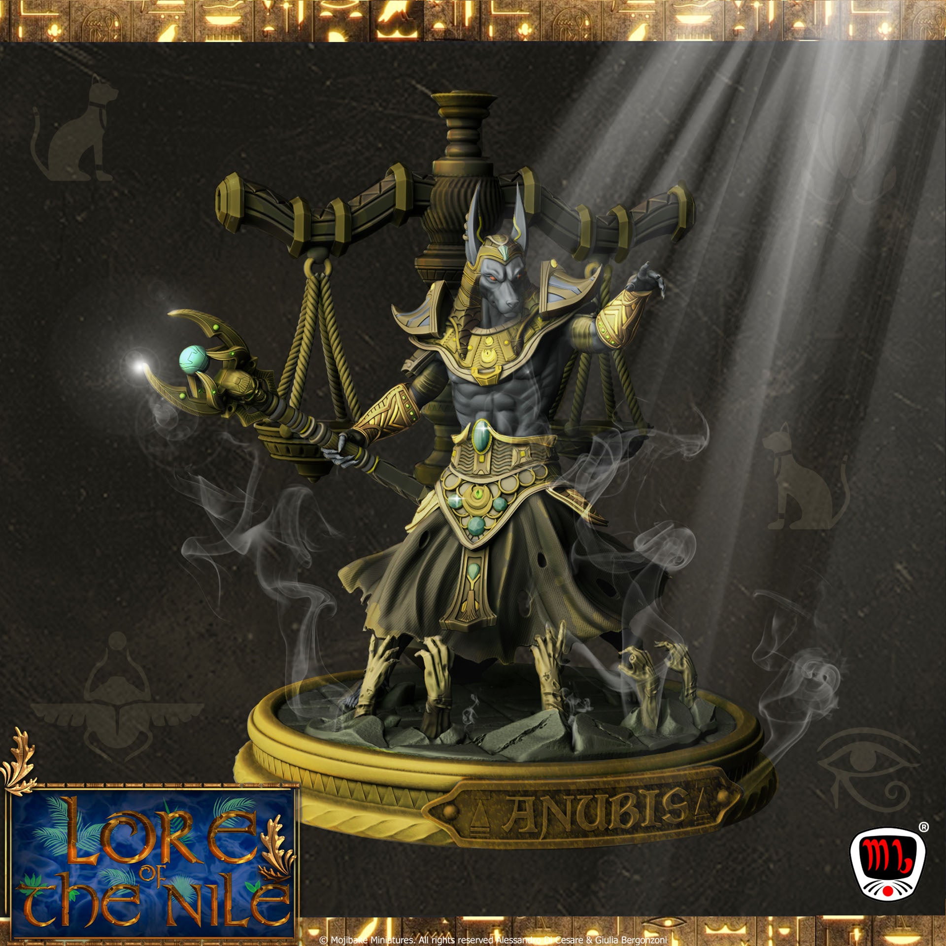 Mojibake - Lore of the Nile - Anubis, God of Death - 120mm Pin Up/Figure/Model/Diorama - Helios3DPrinting