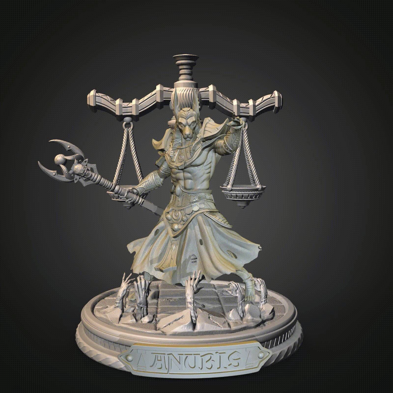 Mojibake - Lore of the Nile - Anubis, God of Death - 120mm Pin Up/Figure/Model/Diorama - Helios3DPrinting