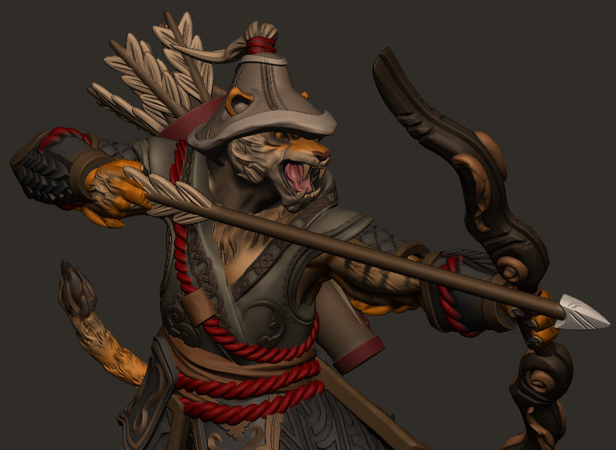 Mojibake - Battle for Xiuyu - Tabaxi Archers - DnD/TTRPG Figure/Miniature - Helios3DPrinting