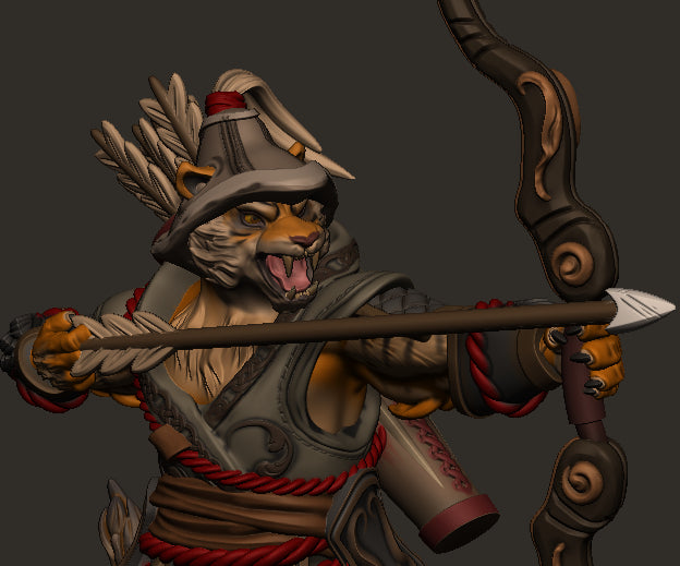 Mojibake - Battle for Xiuyu - Tabaxi Archers - DnD/TTRPG Figure/Miniature - Helios3DPrinting