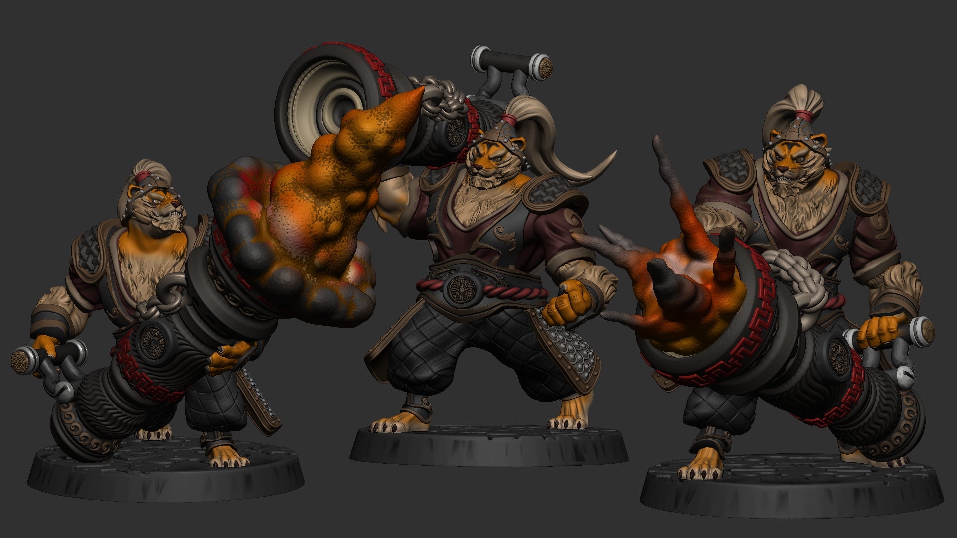 Mojibake - Battle for Xiuyu - Tabaxi Artificers - DnD/TTRPG Figure/Miniature - Helios3DPrinting
