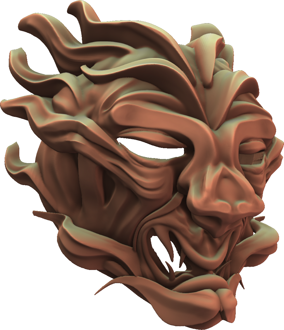 3DMask - Oriental - Asahi - Unpainted Prop/Cosplay