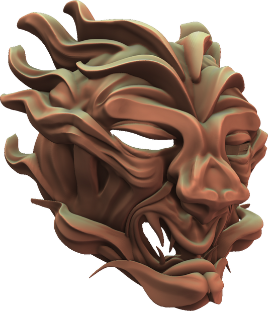 3DMask - Oriental - Asahi - Unpainted Prop/Cosplay