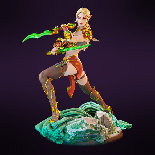 Miniatures Cave - Leilah- the Elven Shadowblade - 2 Poses - 75/100mm Pin Up/Figure/Model/Diorama