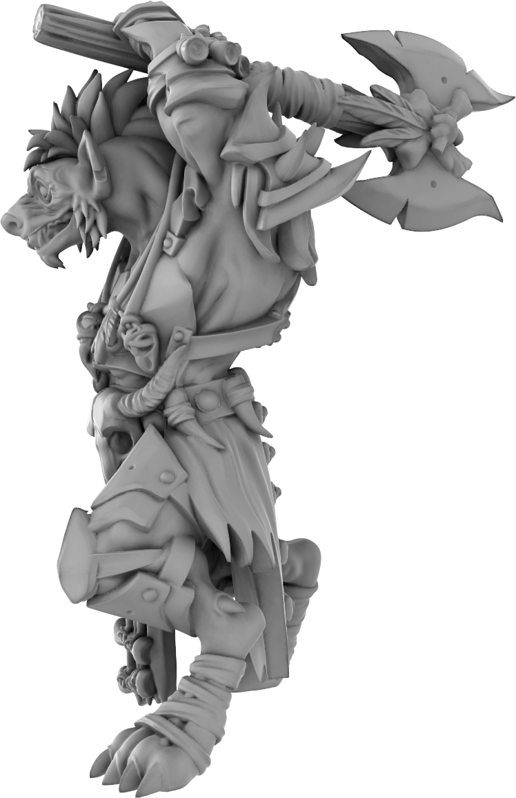 Brayan Nafarrate - Gnoll Axe #2 - DnD/TTRPG Figure/Miniature