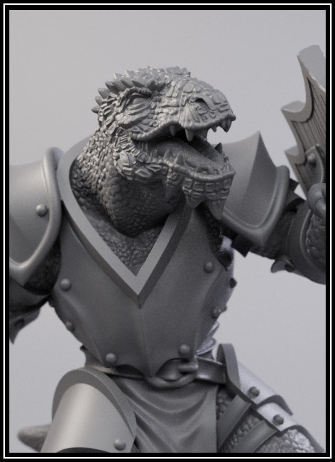 STL - Dragonborn Fighter - DnD/TTRPG Figure/Miniature