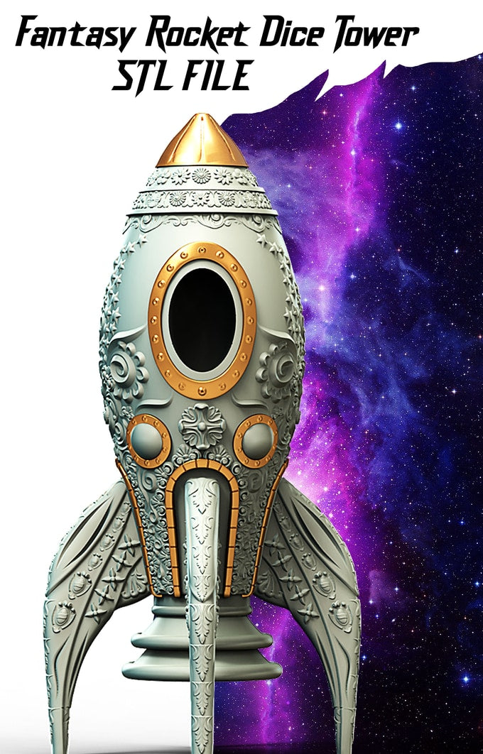 Slope3D - Rocket Dice Tower - DnD/TTRPG/Roleplaying/Wargames