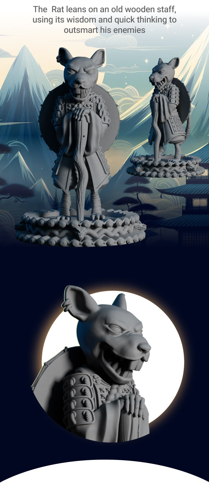 AsymSculpts - Sculpted Sisters: Oriental - Rat King #1 - 75mm Pin Up/Figure/Model/Diorama