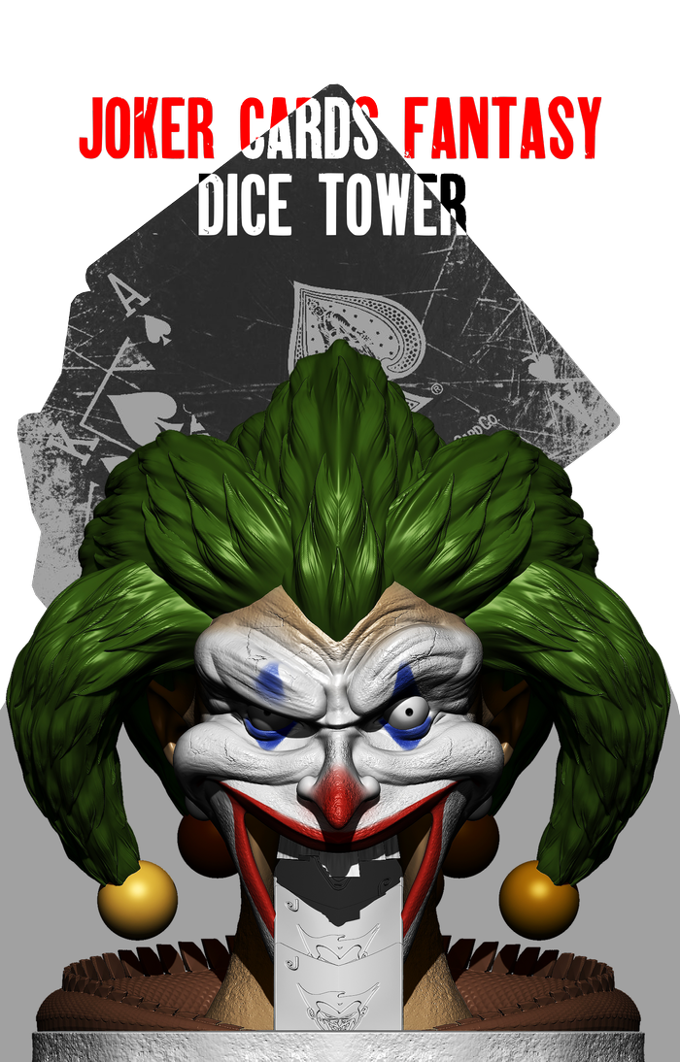 Slope3D - Joker Head Dice Tower - DnD/TTRPG/Roleplaying/Wargames