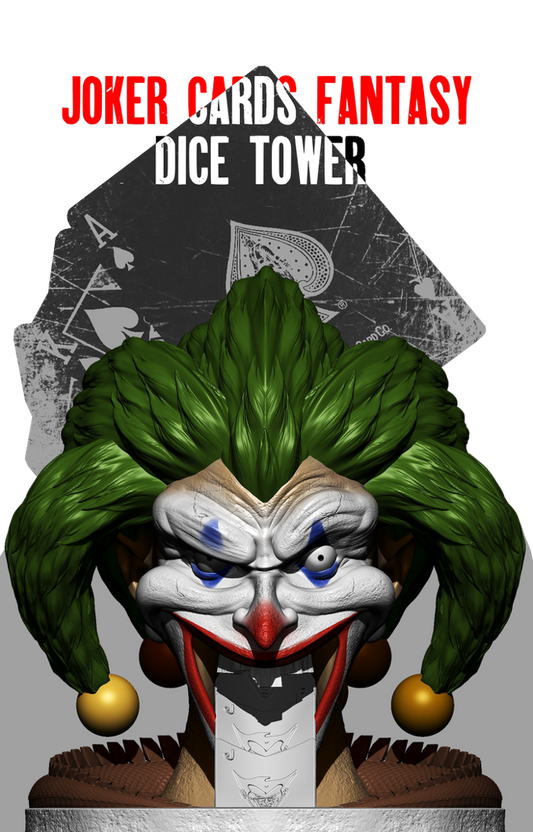 Slope3D - Joker Head Dice Tower - DnD/TTRPG/Roleplaying/Wargames
