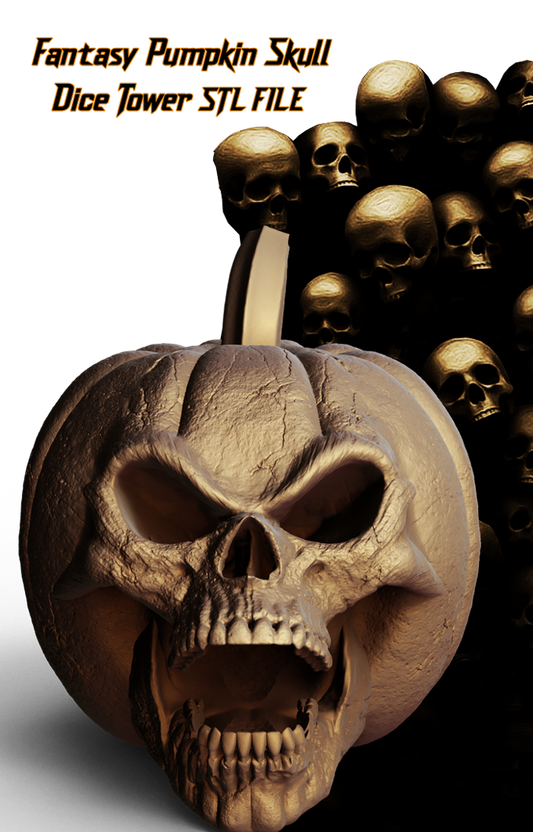 Slope3D - Pumpkin Skull Dice Tower - DnD/TTRPG/Roleplaying/Wargames