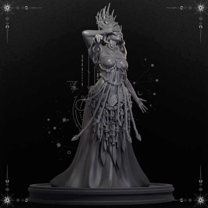Black Fins Miniatures - Shar, Queen of Dark - 75mm Pin Up/Figure/Model/Diorama