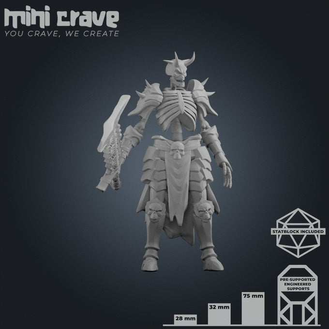 Mini Crave - Xiona Undeads - Warrior #3 - DnD/TTRPG Figure/Miniature