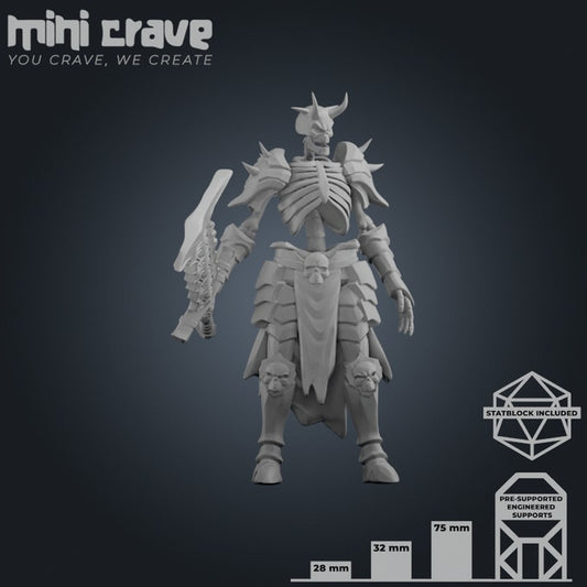 Mini Crave - Xiona Undeads - Warrior #3 - DnD/TTRPG Figure/Miniature