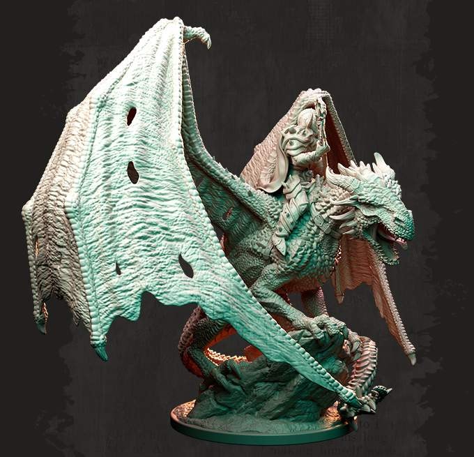 Nocturna - Drakor the Dragonrider - 75mm Pin Up/Figure/Model/Diorama