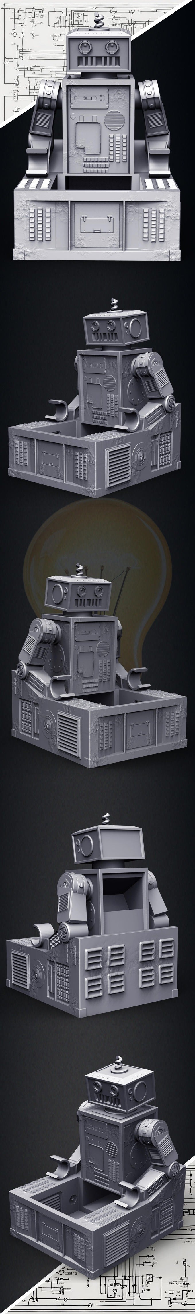 Slope3D - Robot (RustyBModel9) Dice Tower - DnD/TTRPG/Roleplaying/Wargames